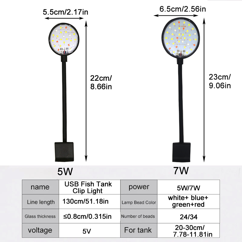 USB Aquarium LED Lamp Fish Tan - Planted Aquarium Pendant Light ulasan dan harga