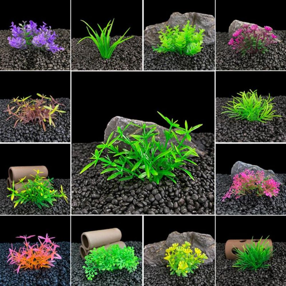 Plastic Artificial Aquarium Pl - Aquarium Planted Background ulasan dan harga
