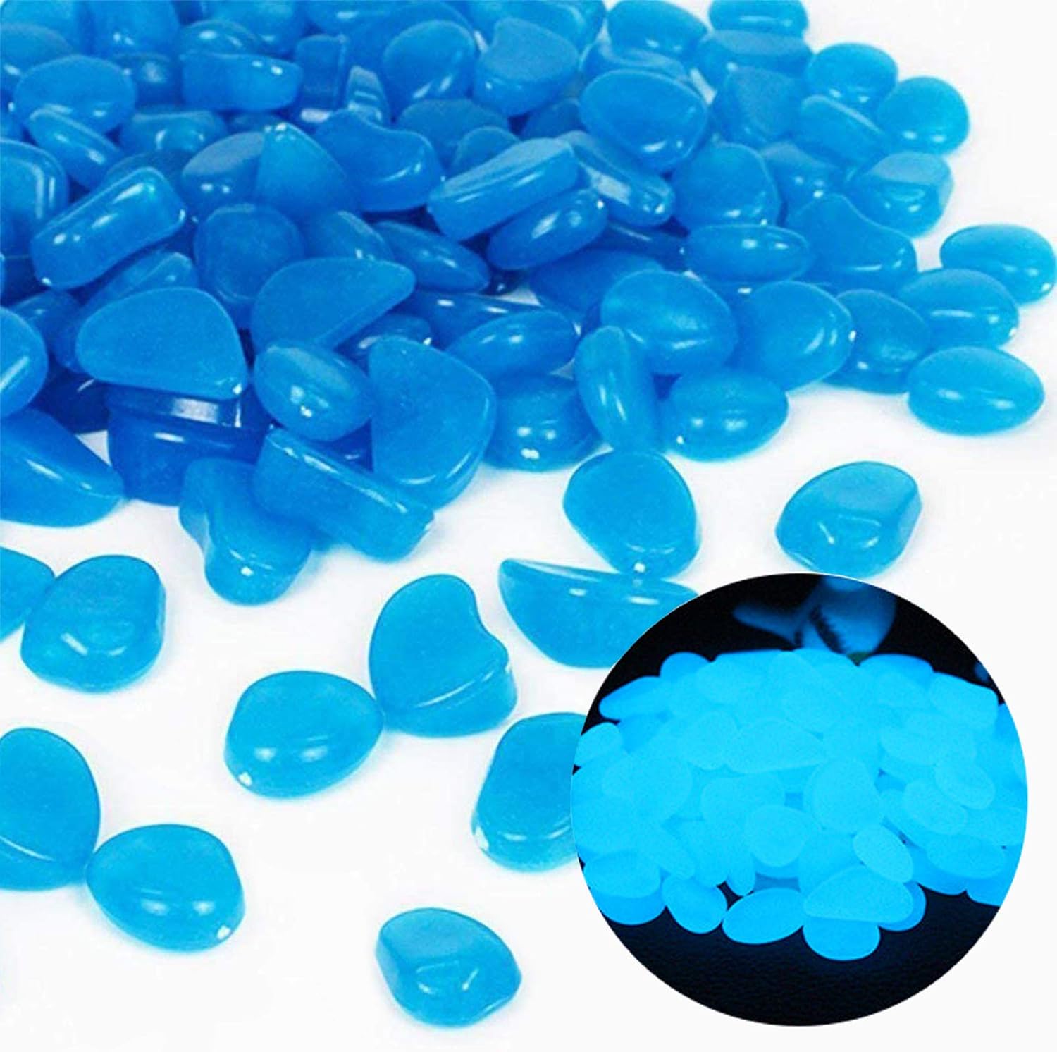 Fish Tank Rocks Glow Blue Pebb - Planted Aquarium Equipment ulasan dan harga