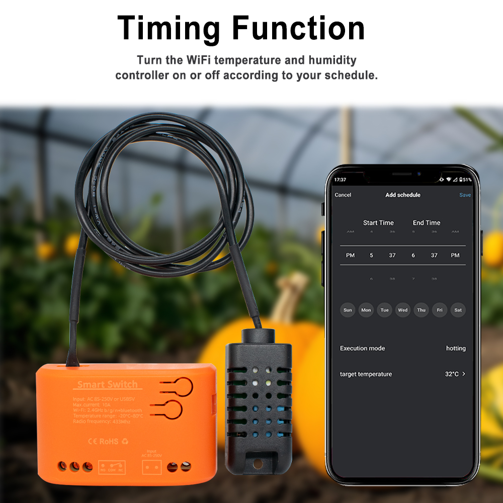 Tuya WiFi Temperature Humidity - Aquarium Plant Original ulasan dan harga
