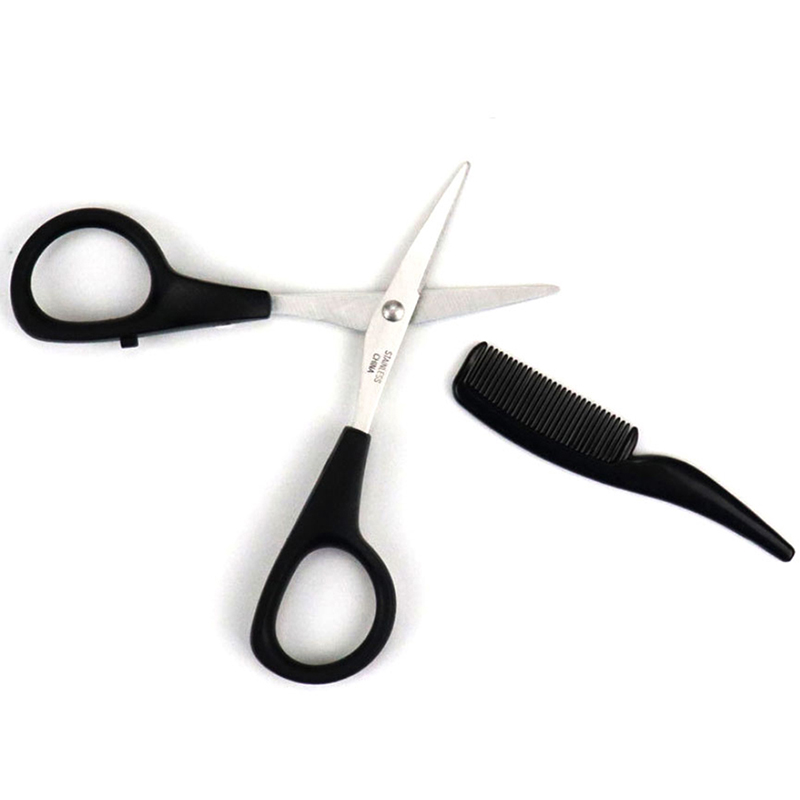 ·1Pc Mens Beard Mustache Comb  - Trimming Scissor Set ulasan dan harga
