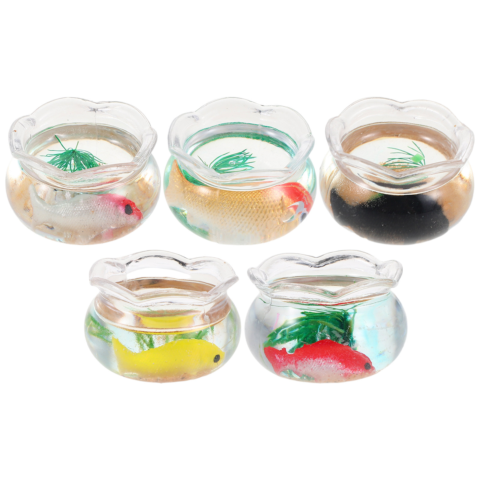 5Pcs Mini Fish Bowl Small Roun - Aquarium Plant Original ulasan dan harga